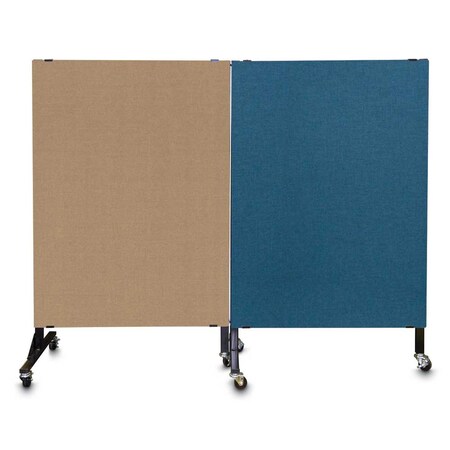United Visual Products Enclosed Corkboard, 1 Door, 72"x48", 4" Fra UV3426-GOLD-BLSPRU